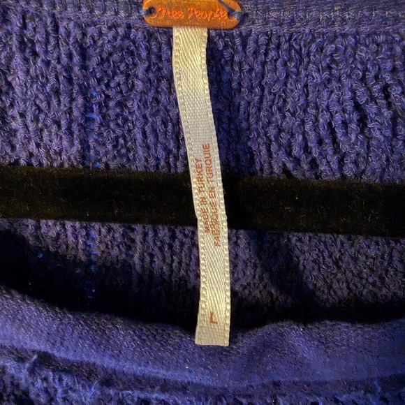 Free People Royal Blue Cable Knit Cropped Sweater - Picture 2 of 2